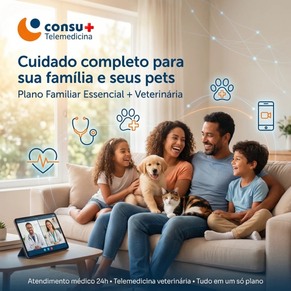 Telemedicina Familiar Essencial + Veterinária - Plano Anual... image 1