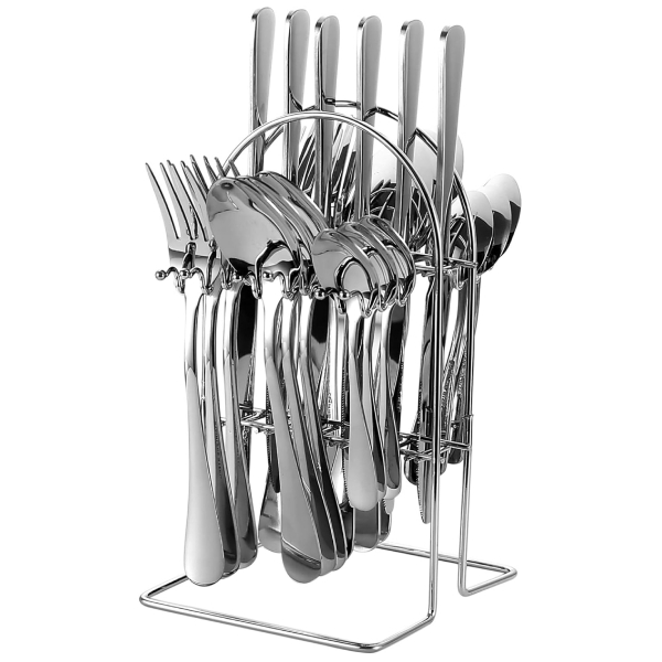 Conjunto de Colheres, Garfos e Facas 24 peças em Aço Inoxi... image 1