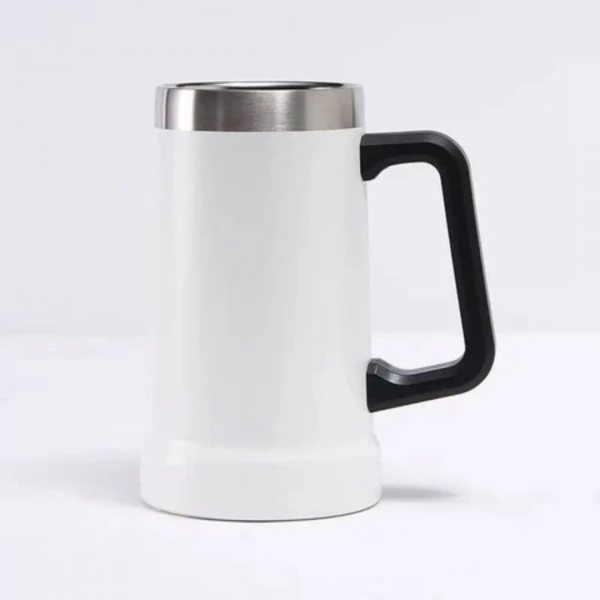 Caneca Térmica Inox De Cerveja (709ml) - Branco image 1