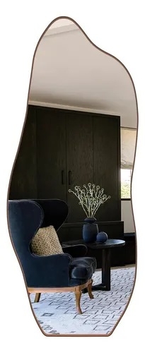 Espelho 100x50 Orgânico Corpo Inteiro Grande Moldur Caramel... image 1
