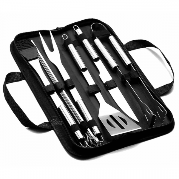 Conjunto de Churrasco 9 Peças Inox Profissional C/ Bolsa - ... image 1
