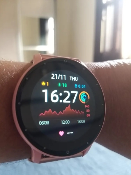 Relógio Inteligente Mulher Smartwatch Esportivo Redondo Rosa