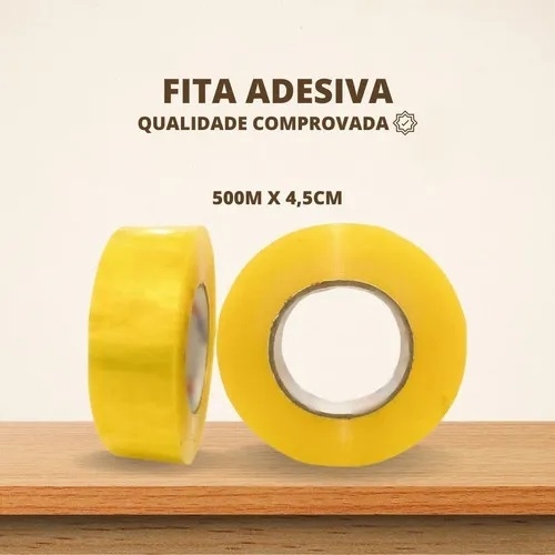 Kit 10 fita adesiva embalagem durex caixa 45mm x 500m transparente Solução & Cia