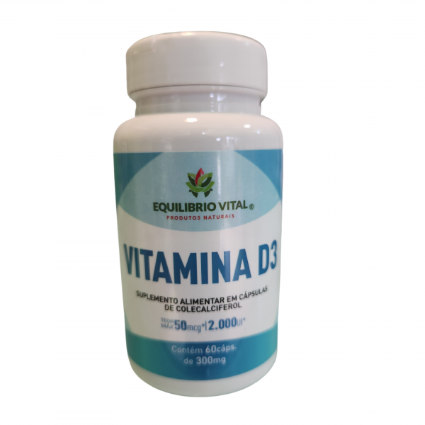 Vitamina D3 60 Cápsulas 300mg Equilíbrio Vital image 1