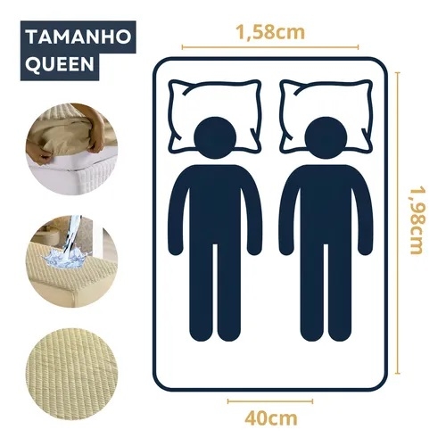 Capa Protetora Impermeável Colchão Queen Matelado Respirável Anti Mofo Antiácaro