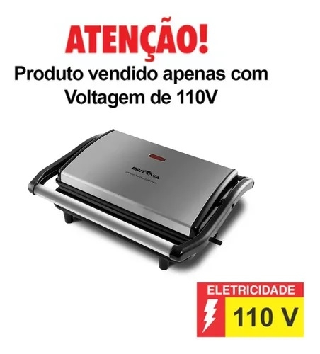 Sanduicheira elétrica Britânia Press BGR27I cor preto inox