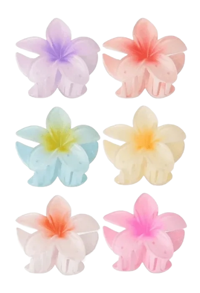 Kit C/ 3 - Piranha Decorada Flor 8cm - Cores Sortidas image 1