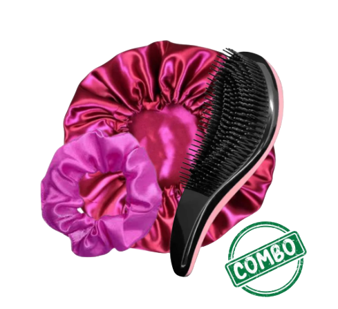 Combo Cabelo Perfeito - Escova , Xuxinha e Touca de Cetim - ... image 1