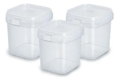 50un Pote Quadrado Com Lacre Bolo No Pote Descartável 220ml Transparente