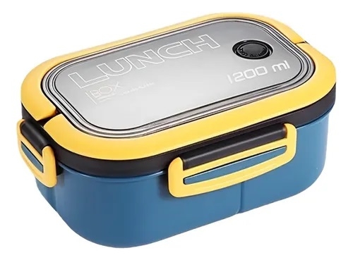 Marmita Plástica Hermética VTH 1200ml Azul Divisórias e T... image 1