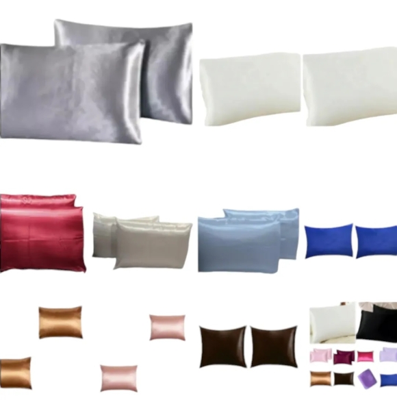 Kit 2 Fronhas De Cetim Alto Brilho Macio Escolha Suas Cores