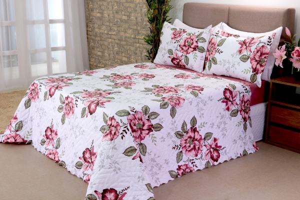 Cobre Leito Bouti Garden Queen Lírio 03 Peças image 1