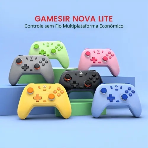 Controle Gamesir T4 Nova Lite sem Fio para Pc Switch Android Ios Steam Celular Hall Effect Cor Preto