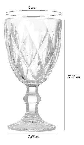 Jogo De 6 Taças Transparente Diamond Gamma 340ml