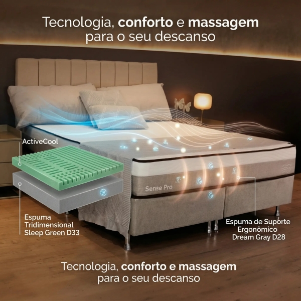 Colchão Magnético Massageador SensePro Life Solteiro a Vácuo