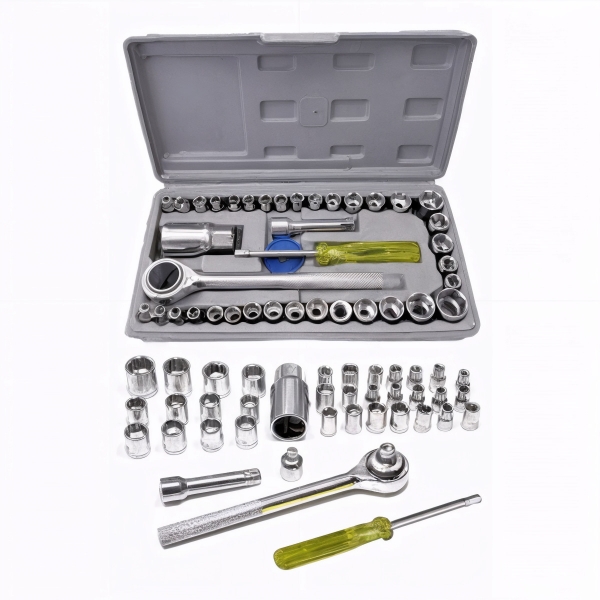 Jogo De Ferramentas 40 Peças Soquetes c/ Maleta uso Automot... image 1
