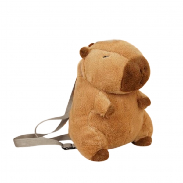 Mochila De Pelucia Pequena- Estilo Capivara com Zíper image 1