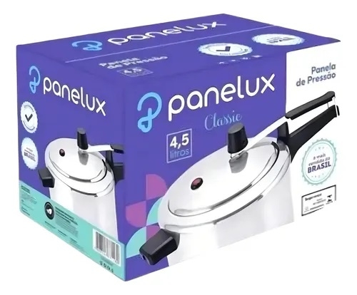 Panela De Pressão 4,5 Litros Alumínio Polido Panelux Classic Cor Cinza