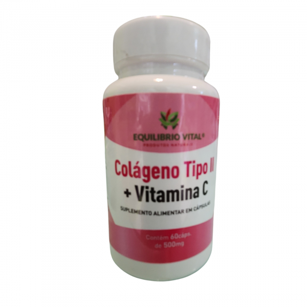 Colágeno Tipo 2 Com Vitamina C 60 Cápsulas 500mg Equilíbr... image 1