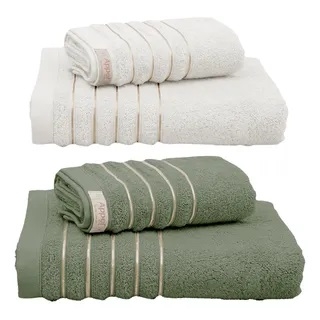 Kit Jogo Toalha De Banho 4 Peças Luxo 100% Algodão Academia