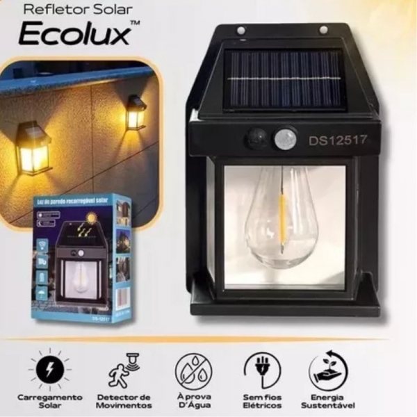 Luminária Refletor Solar LED à Prova d'Água e Poeira c/ S... image 1