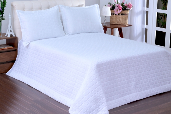 Cobre Leito Magnífico Dupla Face Queen Branco 03 Peças image 1