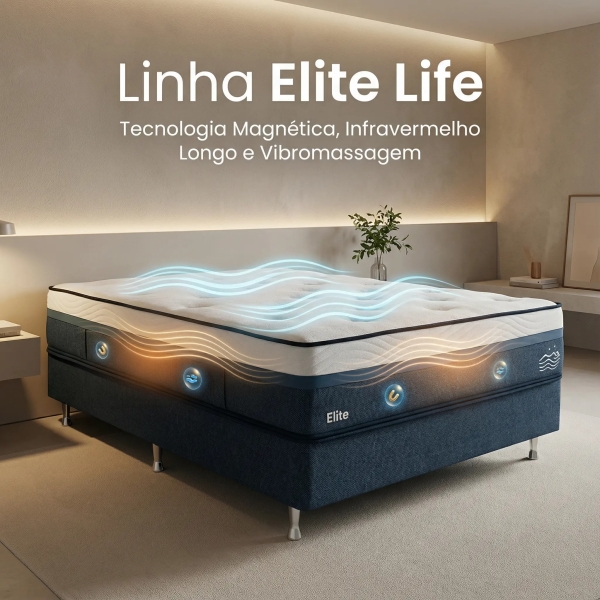 Colchão Magnético Massageador Elite Life Solteiro a Vácuo